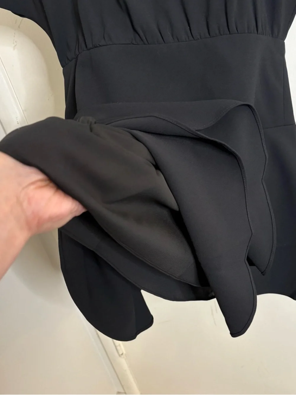 Alice + Olivia Black Mini Dress with Layered Ruffle Skirt - Picture 8 of 14